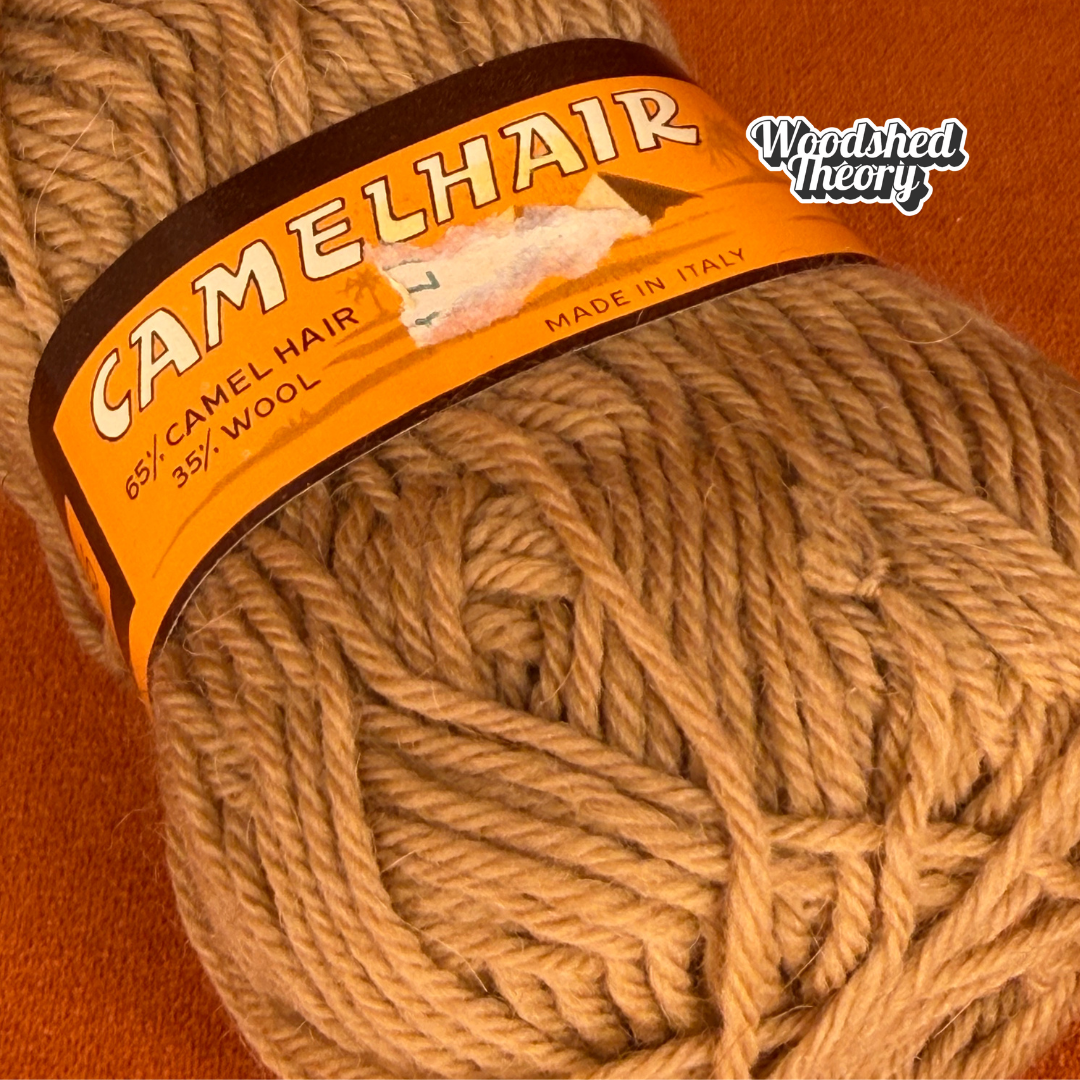 Vintage Camel Hair Yarn in Natural | Bundle of 9 Balls close up 